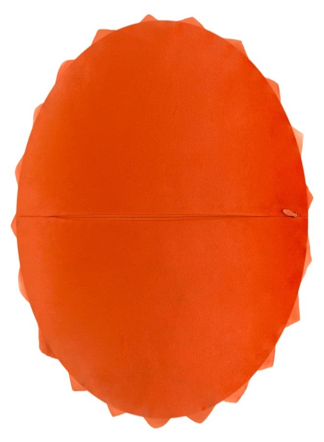 JWH أغطية وسائد زهور ثلاثية الأبعاد مصنوعة يدويًا من JWH، وسائد دائرية زخرفية، أغطية وسائد مزهرية، غلاف وسادة مخملية، وسادة تزيينية لغرفة المعيشة، السرير، الأريكة، المنزل، 12 بوصة، أحمر برتقالي - Image 2