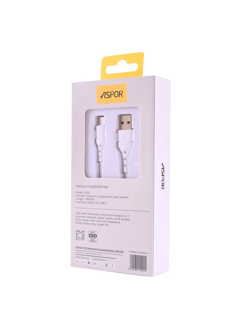 أسبور كيبل جوال ASPOR A102 USB-5A إلى USB-C – شحن أسرع وأداء موثوق - Image 4