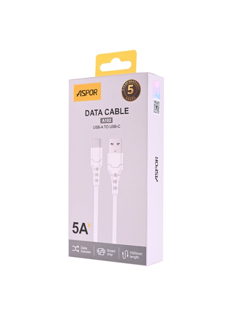 أسبور كيبل جوال ASPOR A102 USB-5A إلى USB-C – شحن أسرع وأداء موثوق - Image 1