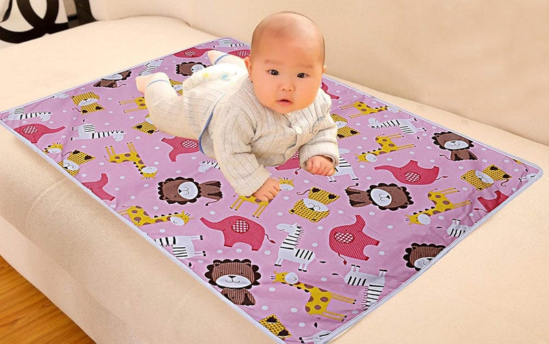 GOOD LUCK Goodluck Cotton Plastic Microfiber Sleeping Mat Waterproof Foam Cushioned Set of 4 Small 0 to 3 Months - Image 4