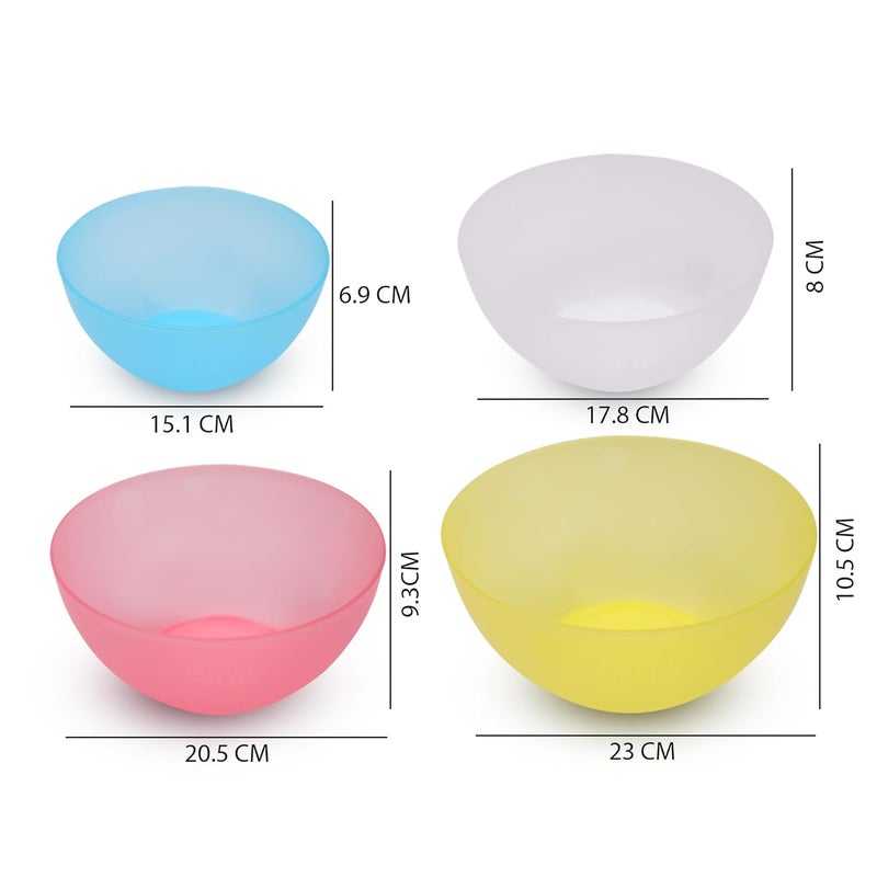 JAYPEE PLUS وعاء خلط بلاستيك عذري | أوعية خفيفة الوزن، قوية ومتينة | مثالية للتقديم، التخزين والتكديس مجموعة من 4-(2800 +2000+1200+800) مل (متعددة الألوان) - Image 4