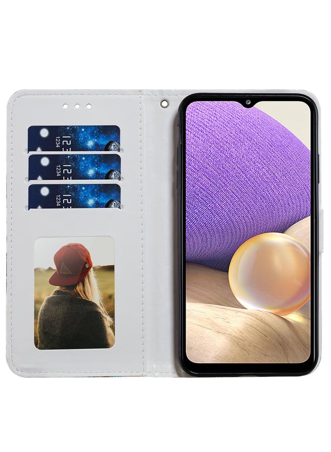 إيروريكس جراب لهاتف Samsung Galaxy A72 5G / 4G، جراب جلدي أفقي قابل للطي بنمط مرسوم مع حامل وفتحات للبطاقات وإطار للصور - Image 4