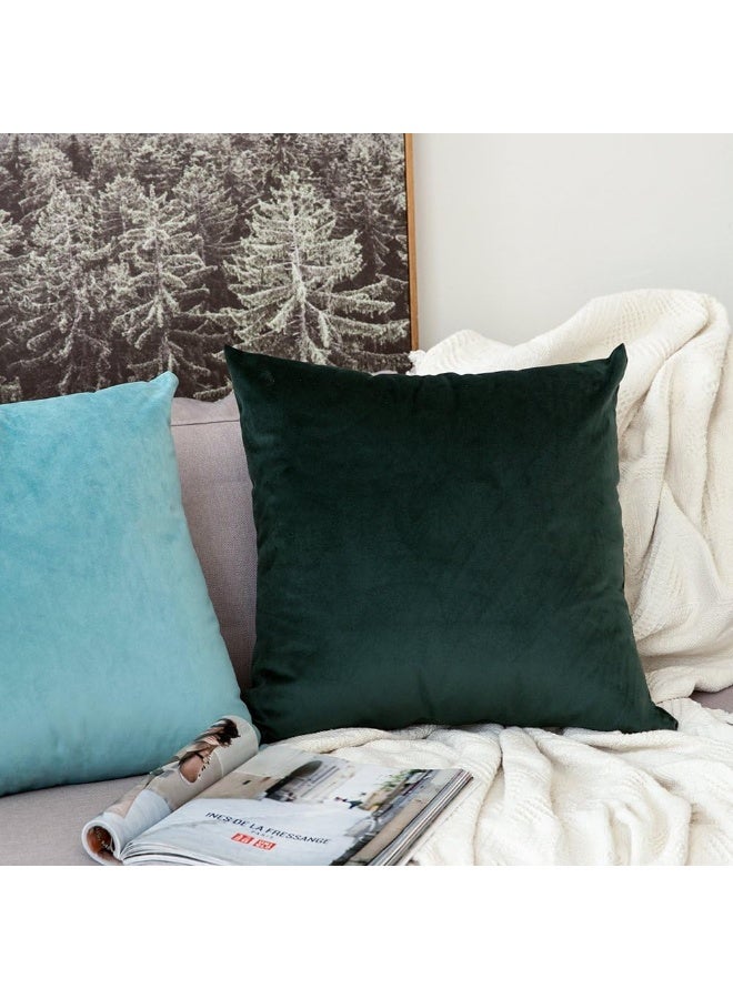 MIULEE MIULEE Pack of 2 Velvet Soft Solid Decorative Square Throw Pillow Covers Set Cushion Case for Sofa Bedroom Car 20 x 20 Inch 50 x 50 Cm  - Image 5