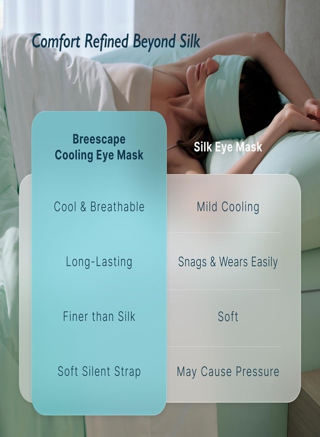 Breescape Cooling Silky Eye Mask, Instant Cool-to-Touch Fabric with Silent Closure, Full-Coverage Light Blocking, Adjustable Soft & Breathable Design for Ultimate Sleep Comfort, Comes with Travel Bag - Image 3