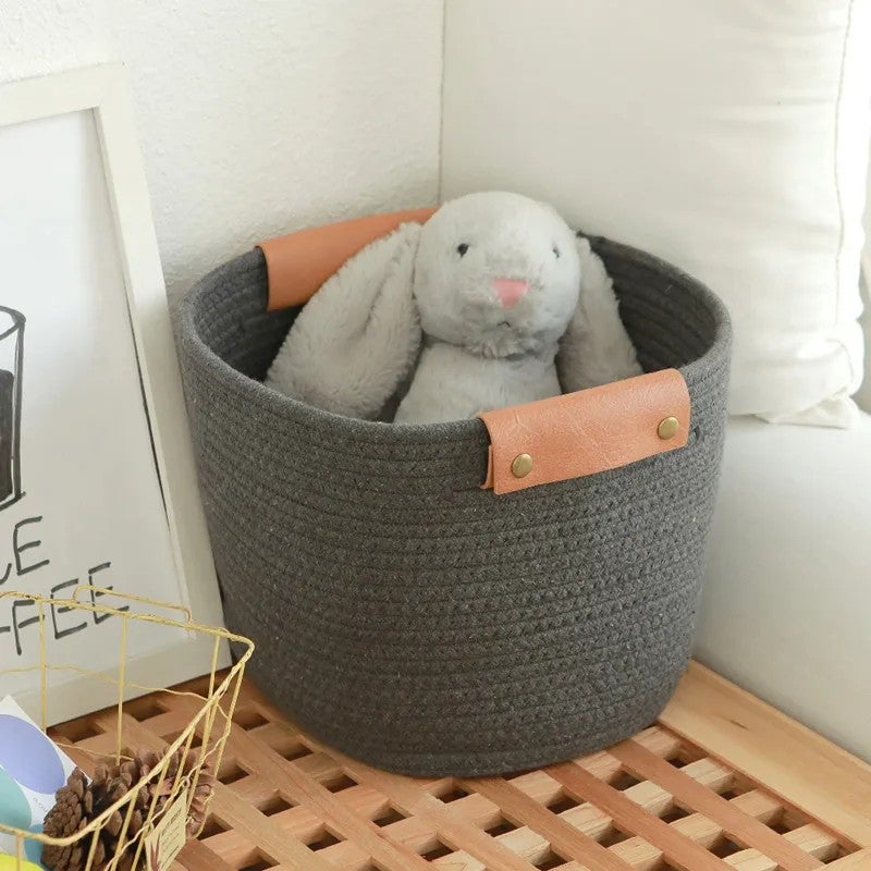 Y&D Large Woven Rope Laundry Basket, Soft Nursery Hamper Organizer for Kids Toys & Home Decor with Handles - Image 4