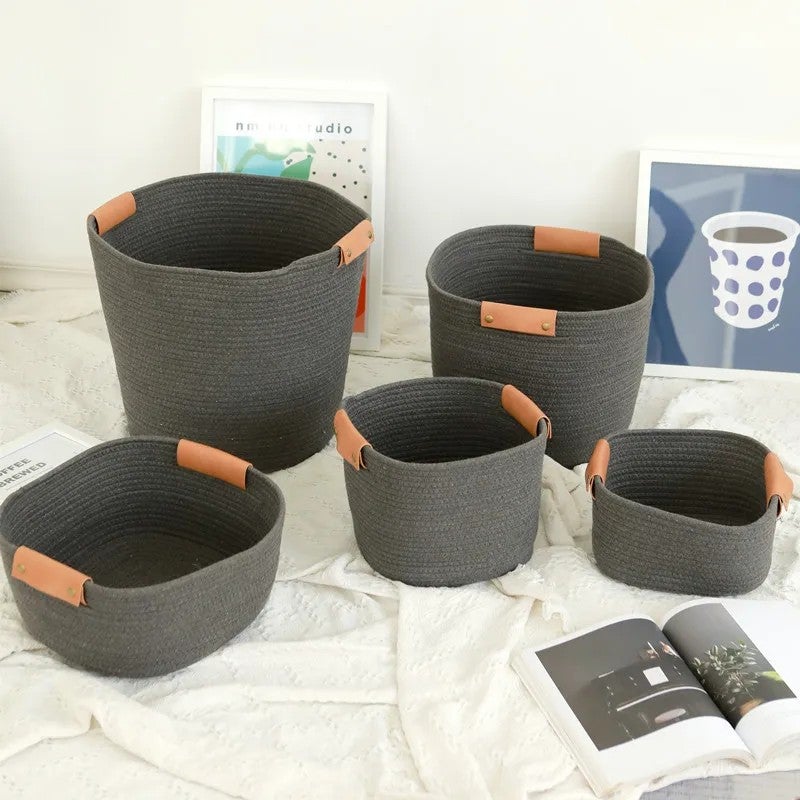 Y&D Large Woven Rope Laundry Basket, Soft Nursery Hamper Organizer for Kids Toys & Home Decor with Handles - Image 2