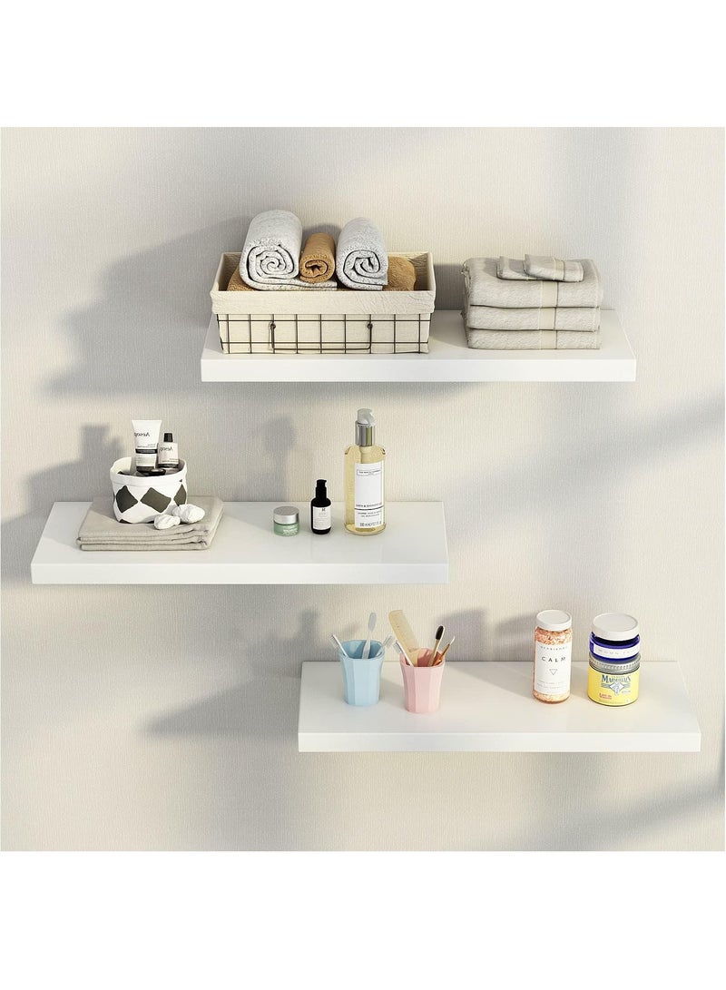 DubaiGallery Rectangular floating shelves wall mounted bookcase wood display stand storage rack  - Image 1