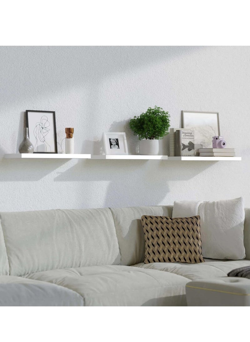 DubaiGallery Rectangular floating shelves wall mounted bookcase wood display stand storage rack  - Image 3