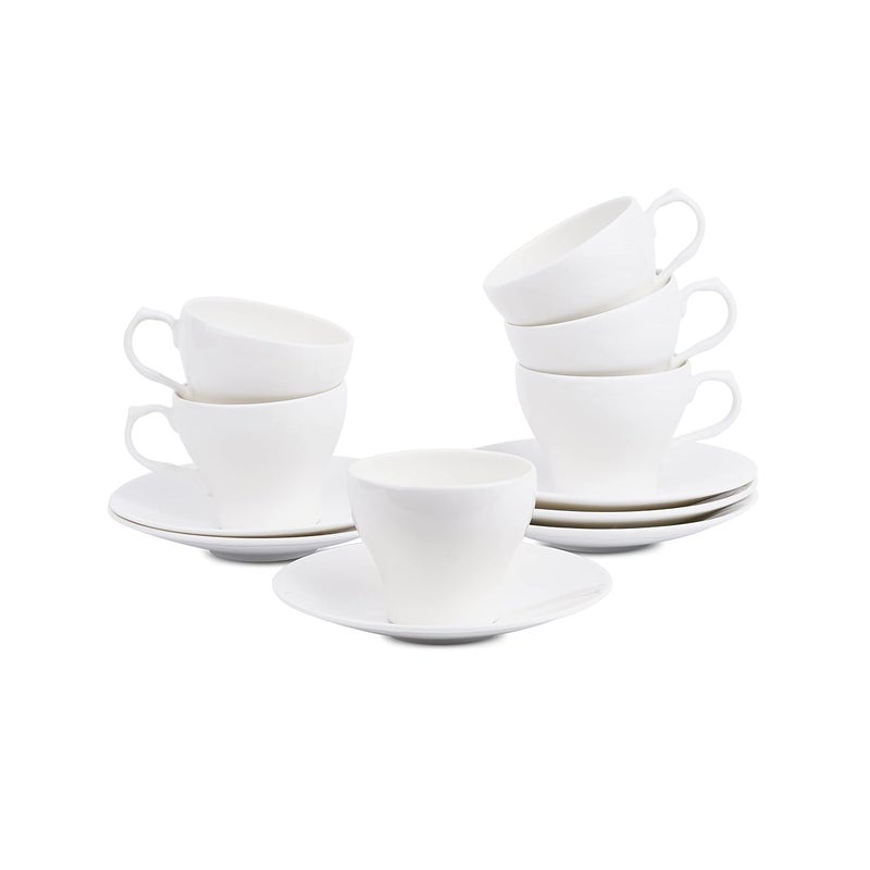 Dandy lines England by DATA Dandy Lines Liza White Solid Plain Tea Cups 50022 Pack of 12 - Image 2
