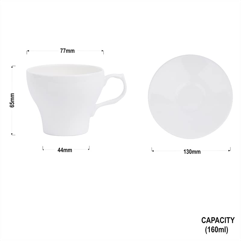 Dandy lines England by DATA Dandy Lines Liza White Solid Plain Tea Cups 50022 Pack of 12 - Image 5