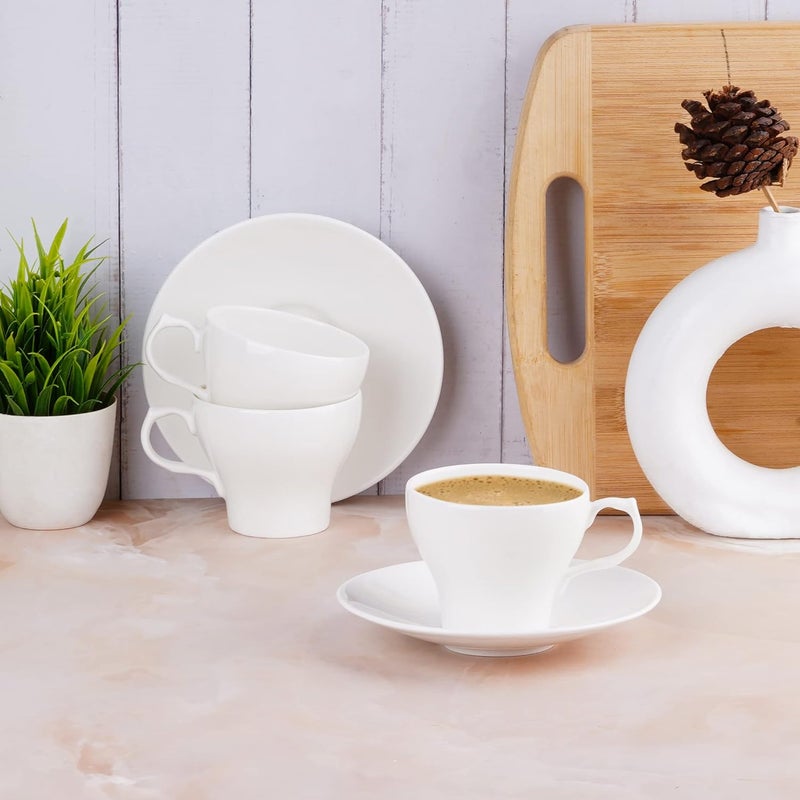 Dandy lines England by DATA Dandy Lines Liza White Solid Plain Tea Cups 50022 Pack of 12 - Image 1