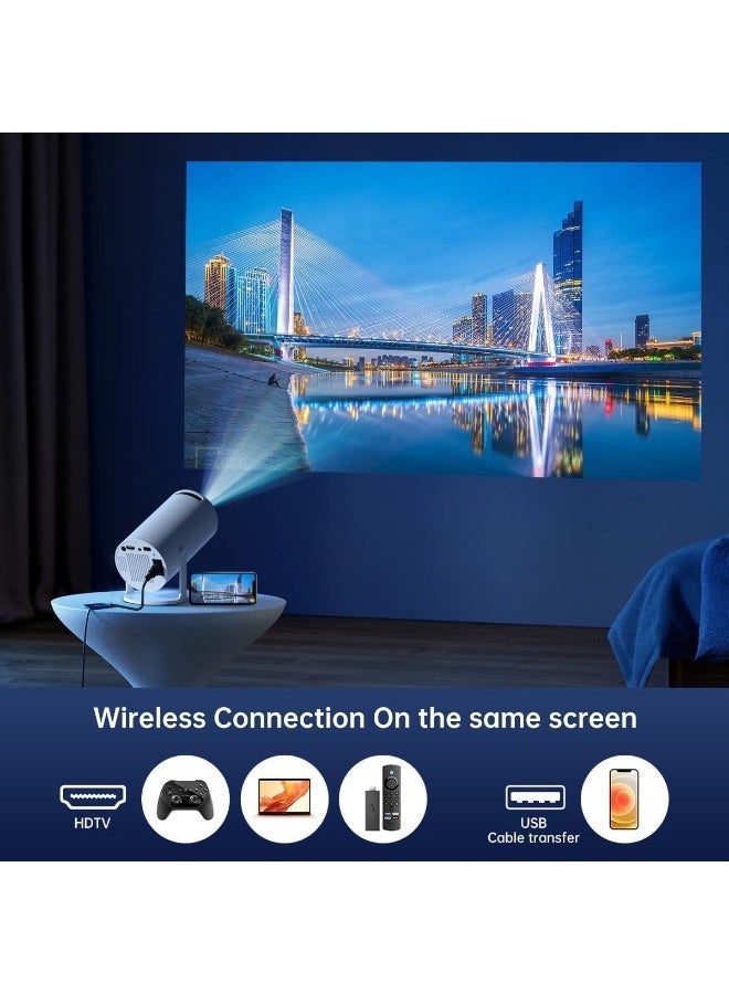 HY-300 4K Projector, 1080P HD  Lightweight Design, Compatible with Android & iPhone for Wireless or Wired Connection, Portable Home Theater and Enjoyment with Family Like Movie and Games Ideal for Office meetings and learning process. - Image 5