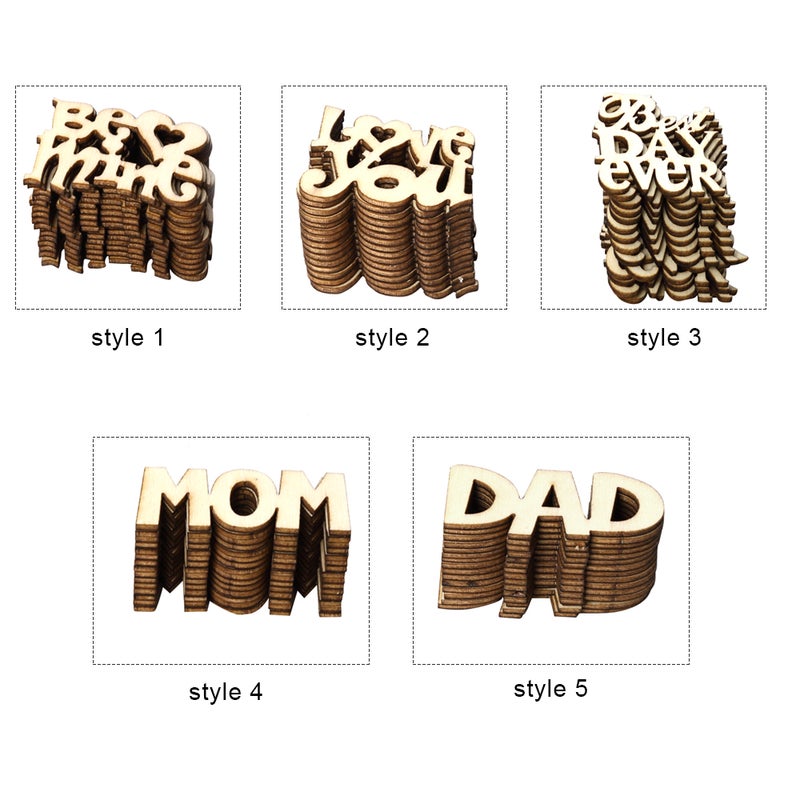 15pcs/set Vintage Rustic Style DAD Wooden Table Stand Sign Ornaments DIY Wedding Party Decoration Board - Image 2