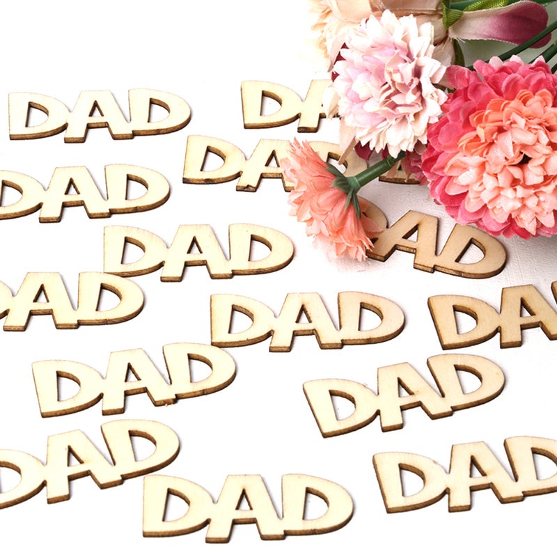15pcs/set Vintage Rustic Style DAD Wooden Table Stand Sign Ornaments DIY Wedding Party Decoration Board - Image 3