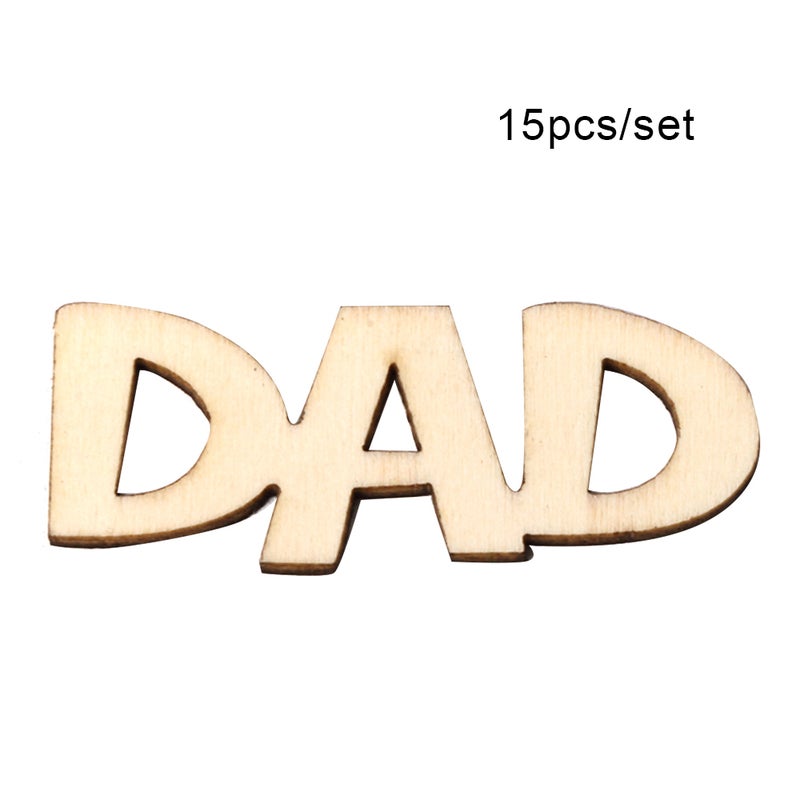 15pcs/set Vintage Rustic Style DAD Wooden Table Stand Sign Ornaments DIY Wedding Party Decoration Board - Image 1