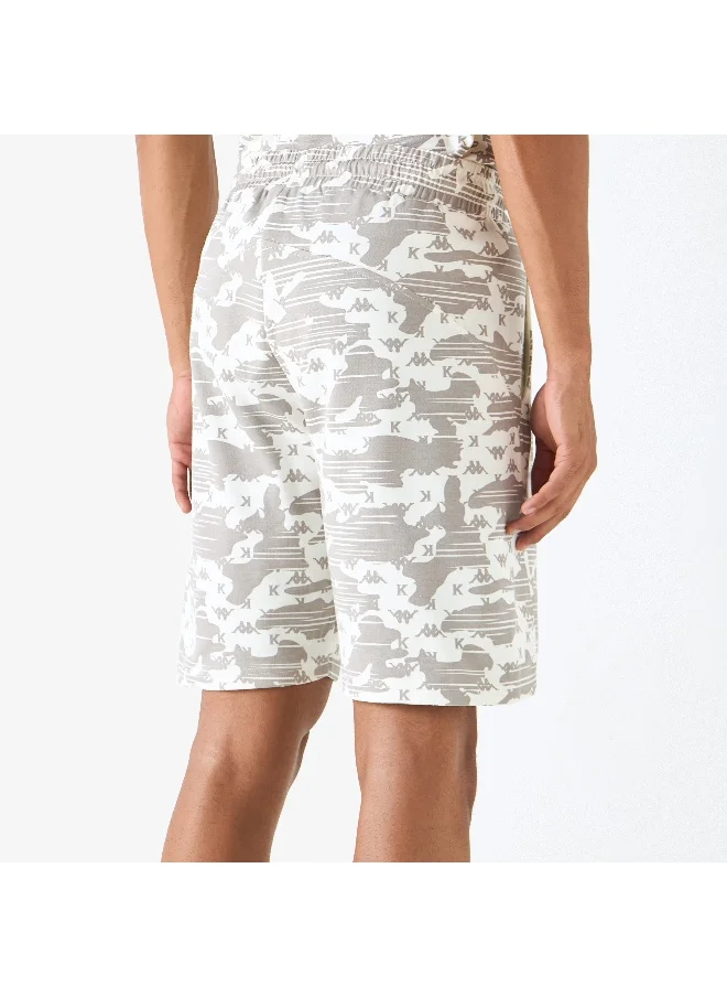 Kappa Kappa Printed Shorts with Drawstring Closure and Pockets