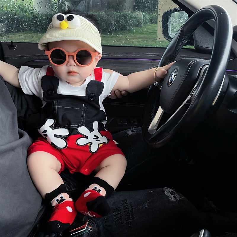 Áo Li N Thân Choanan Cartoon Style Palm Odd Short-Sleeved Jumpsuit Baby Romper - Image 4