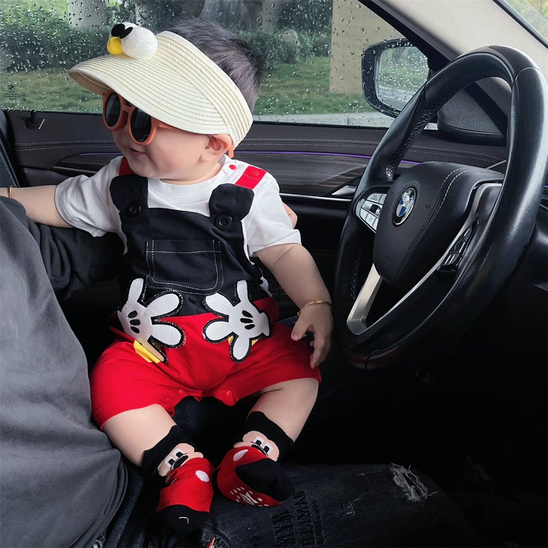 Áo Li N Thân Choanan Cartoon Style Palm Odd Short-Sleeved Jumpsuit Baby Romper - Image 5
