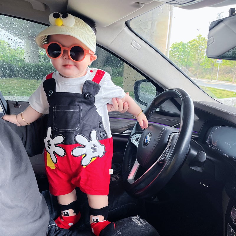 Áo Li N Thân Choanan Cartoon Style Palm Odd Short-Sleeved Jumpsuit Baby Romper - Image 3