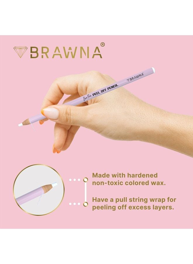 BRAWNA 6 Pcs Eyebrow Pencils with 1 Sharpener- Durable Waterproof Eyebrow Pencil - Quick, Efficient & Easy to Use Eye Brow Pencils for Shaping, Defining & Microblading- White - Image 5