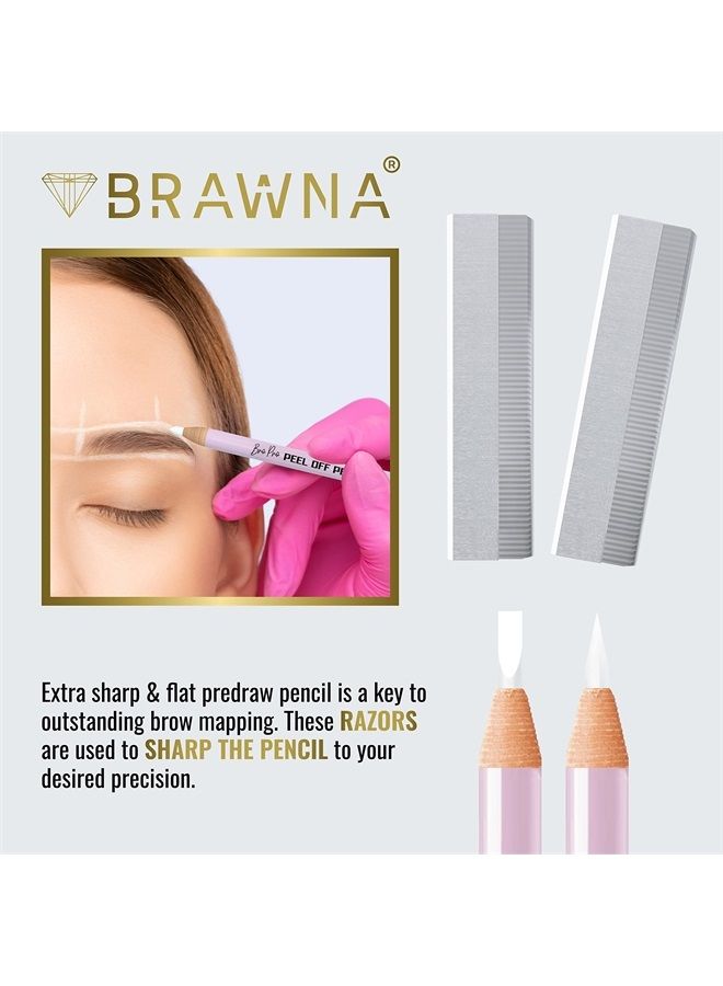BRAWNA 6 Pcs Eyebrow Pencils with 1 Sharpener- Durable Waterproof Eyebrow Pencil - Quick, Efficient & Easy to Use Eye Brow Pencils for Shaping, Defining & Microblading- White - Image 3