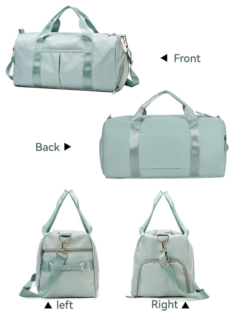 Moovant - Large Capacity Gym Bag with Shoes Compartment, Sports Bag with Waterproof Pocket for Wet Towels, Travel Duffel Bag, Green - Image 1