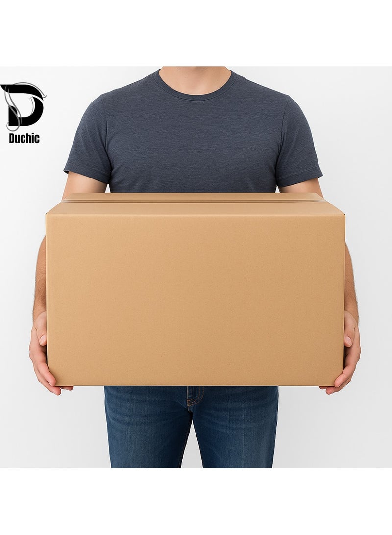 DUCHIC [5 PACK] CARGO BOX FOR SHIPPING (90x47x31), PACKING BOXES, BROWN CARTON BOX, HOUSE SHIFTING BOXES, CARDBOARD STORAGE BOX ORGANAIZER, SET OF 5 BOXES (90x47x31) - Image 3