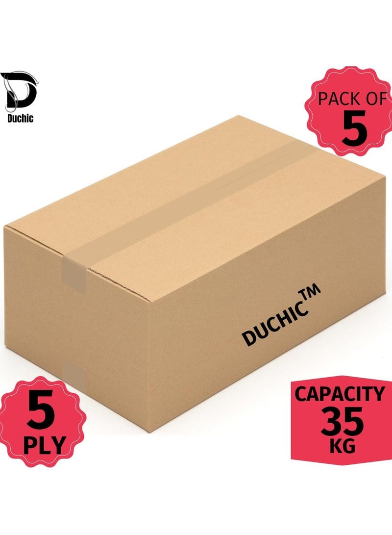 DUCHIC [5 PACK] CARGO BOX FOR SHIPPING (90x47x31), PACKING BOXES, BROWN CARTON BOX, HOUSE SHIFTING BOXES, CARDBOARD STORAGE BOX ORGANAIZER, SET OF 5 BOXES (90x47x31) - Image 5