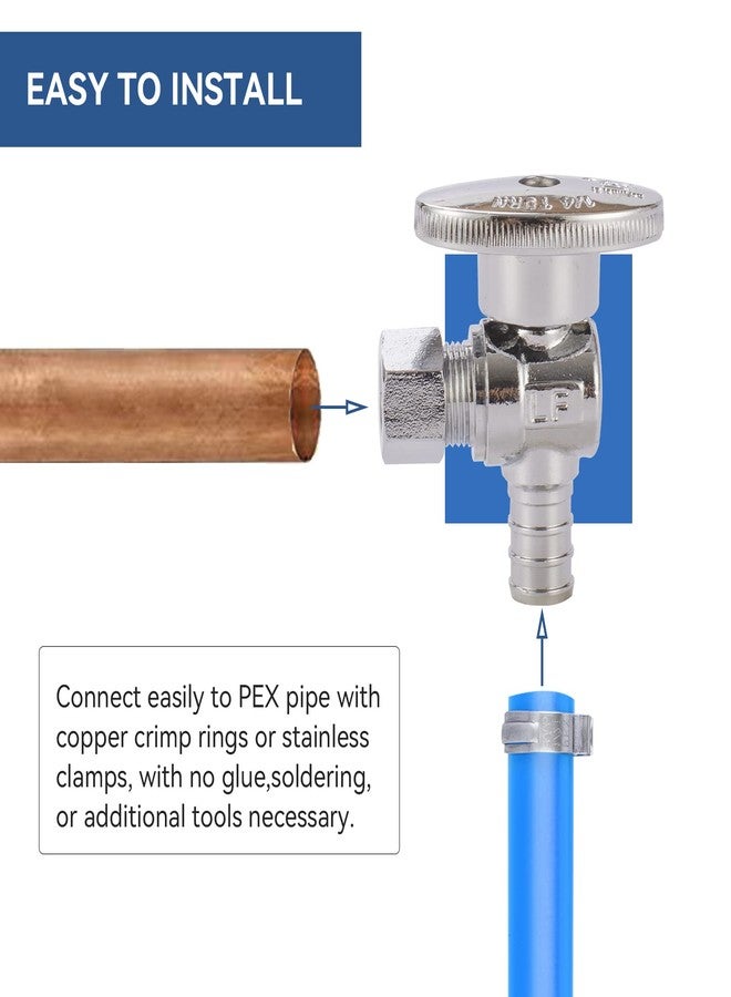 GUOFIS Angle Stop Valve,1/2 Inch Pex X 3/8 Inch OD Compression Angle Shut-off Valve with 1/4 Turn on/off (Pack of 10,ASTM F1807)(VALVE076-10Pack) - Image 5