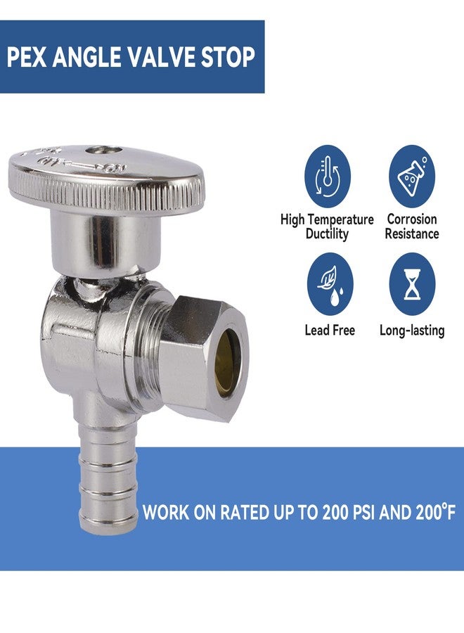 GUOFIS Angle Stop Valve,1/2 Inch Pex X 3/8 Inch OD Compression Angle Shut-off Valve with 1/4 Turn on/off (Pack of 10,ASTM F1807)(VALVE076-10Pack) - Image 3