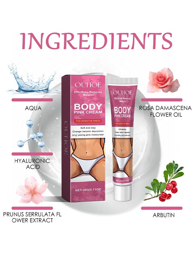 OUHOE Body Pink Cream-Snow Bleach Cream for Private Part Underarm Whitening, Dark Skin Bleaching Cream for Dark Spots, Face and Body Skin Lightening Bleaching Cream for Intimate Areas Brightening - Image 2