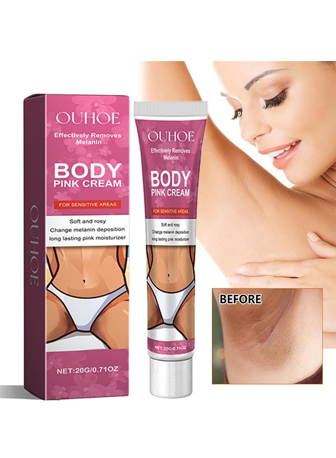 OUHOE Body Pink Cream-Snow Bleach Cream for Private Part Underarm Whitening, Dark Skin Bleaching Cream for Dark Spots, Face and Body Skin Lightening Bleaching Cream for Intimate Areas Brightening - Image 1