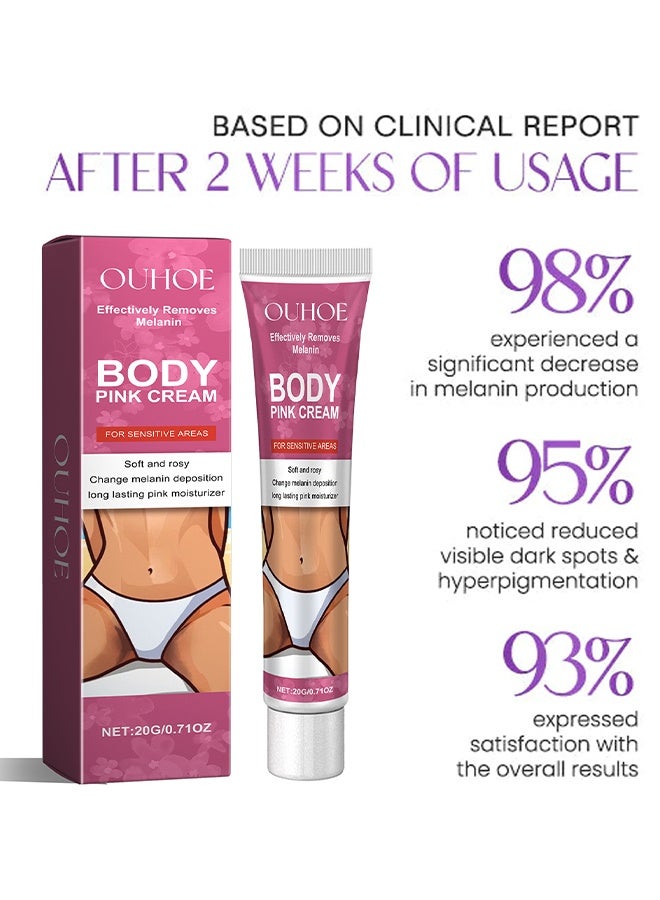 OUHOE Body Pink Cream-Snow Bleach Cream for Private Part Underarm Whitening, Dark Skin Bleaching Cream for Dark Spots, Face and Body Skin Lightening Bleaching Cream for Intimate Areas Brightening - Image 4