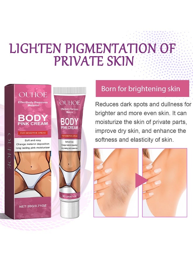 OUHOE Body Pink Cream-Snow Bleach Cream for Private Part Underarm Whitening, Dark Skin Bleaching Cream for Dark Spots, Face and Body Skin Lightening Bleaching Cream for Intimate Areas Brightening - Image 3