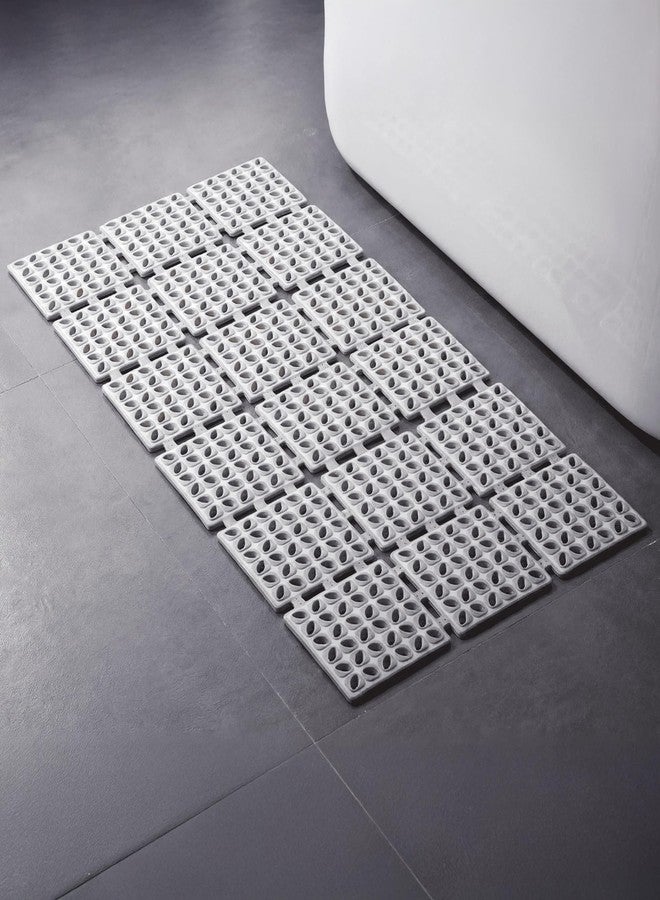 Frido Anti-Slip Bath Mat| PVC Shower Mat Stays Firm on Wet Bathroom Floors | Denser Quick-Drain Design for Faster Drying | Helps Prevent Mould Buildup | Slate Grey - Image 1