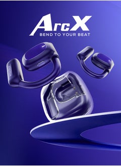 Faster ArcX Over Ear Wireless Earbuds with Noise Cancellation (ENC) - 40 Hours Playback with Bluetooth 5.3 - HiFi Stereo Sound Airpods - Sports Earhooks Bluetooth Earphones - For Exercise, Gym - Compatible with iPhone & Android (Blue)  - Image 2