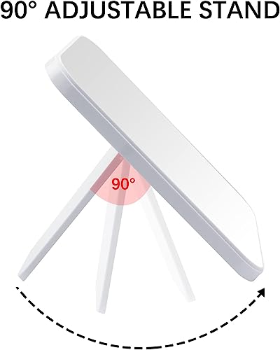 DVHOK 8-Inch Desktop Makeup Mirror, Portable Princess Mirror,Table Desk Wall Hanging Dual-Purpose Square Mirror White - Image 3