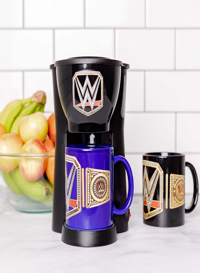 Uncanny Brands WWE Single Cup Coffee Maker Gift Set with 2 Mugs - Jolt Up Like A Champion - Image 1