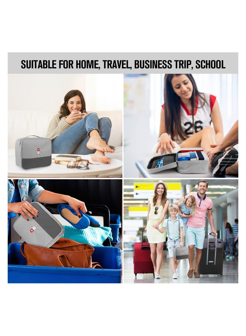 SYOSI Empty First Aid Bags Travel Medical Supplies Cosmetic Organizer Insulated Medicine Bag Convenient Safety Kit Suit for Family Outdoors Hiking Camping Car Office Workplace - Image 4