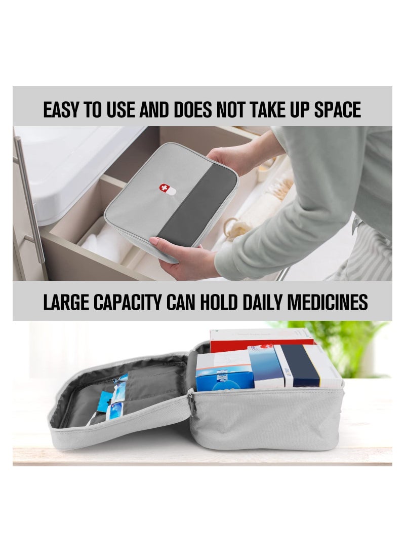 SYOSI Empty First Aid Bags Travel Medical Supplies Cosmetic Organizer Insulated Medicine Bag Convenient Safety Kit Suit for Family Outdoors Hiking Camping Car Office Workplace - Image 3