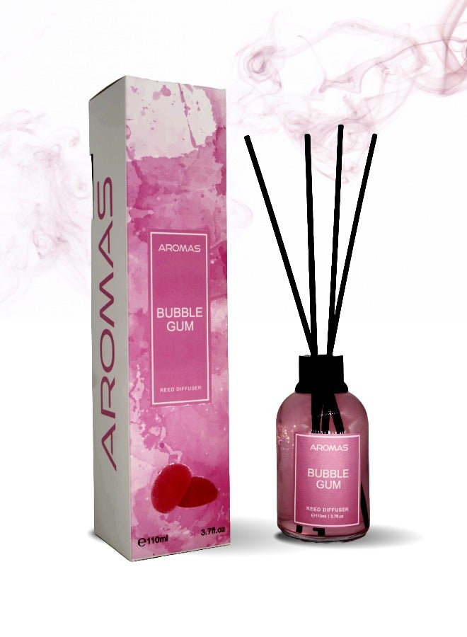 Aromas Bubble Gum Reed Diffuser, 110 ml, Pink