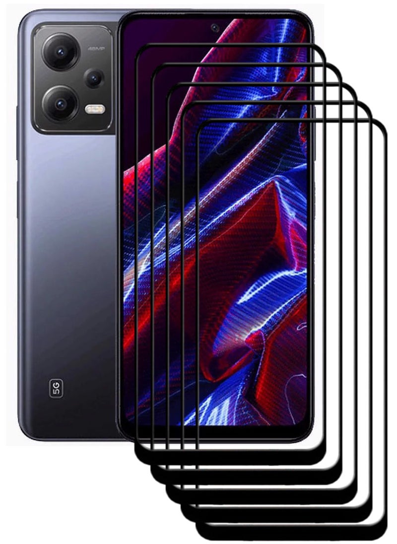 ACLIX 5 Pieces Antistatic ESD Dustproof Premium Quality High Definition Tempered Glass Screen Protector Designed For Xiaomi Poco X5 - Image 1