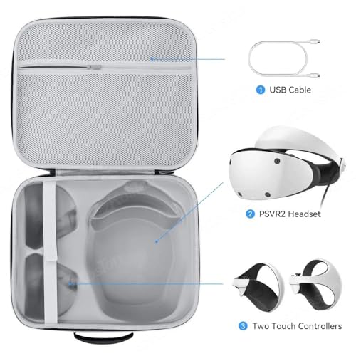 New World PSVR2 Carrying Case, Storage Bag Travel Bag for PSVR2 Controller and Headset, Carrying Bag for PSVR 2,Lightweight Travel Storage Bag Compatible with Playstation VR2 - Image 2