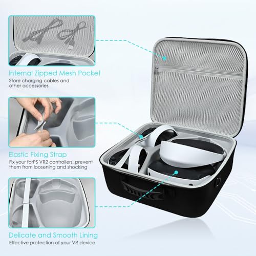 New World PSVR2 Carrying Case, Storage Bag Travel Bag for PSVR2 Controller and Headset, Carrying Bag for PSVR 2,Lightweight Travel Storage Bag Compatible with Playstation VR2 - Image 4