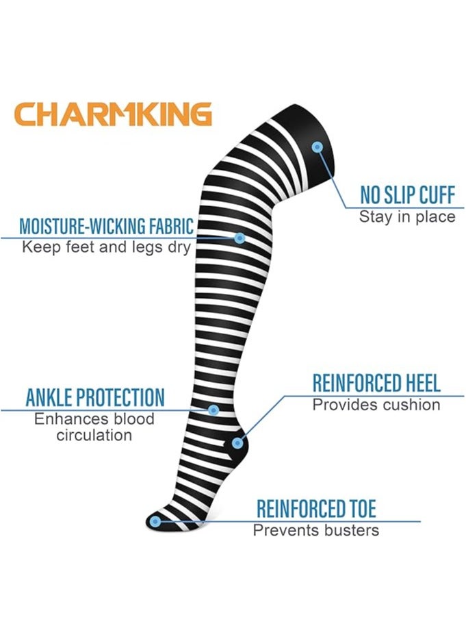 Compression Socks (3 Pairs) Knee High Compression Sock for Women & Men Stockings for Running, Cycling,Athletic