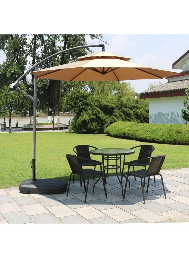 MOMENT 3M Patio Umbrella With Adjustable Stand And Cross Base Water Tank, Outdoor Large Umbrella Windproof Offset Hanging Tilt Fade Resistant Umbrella For Garden Deck Pool Lawn Backyard - Image 2