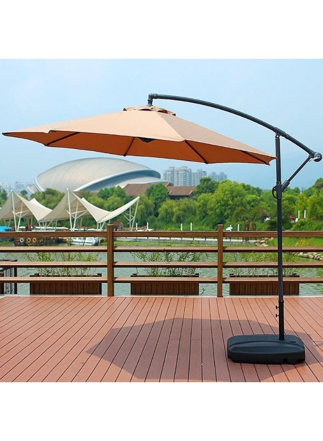 MOMENT 3M Patio Umbrella With Adjustable Stand And Cross Base Water Tank, Outdoor Large Umbrella Windproof Offset Hanging Tilt Fade Resistant Umbrella For Garden Deck Pool Lawn Backyard - Image 3