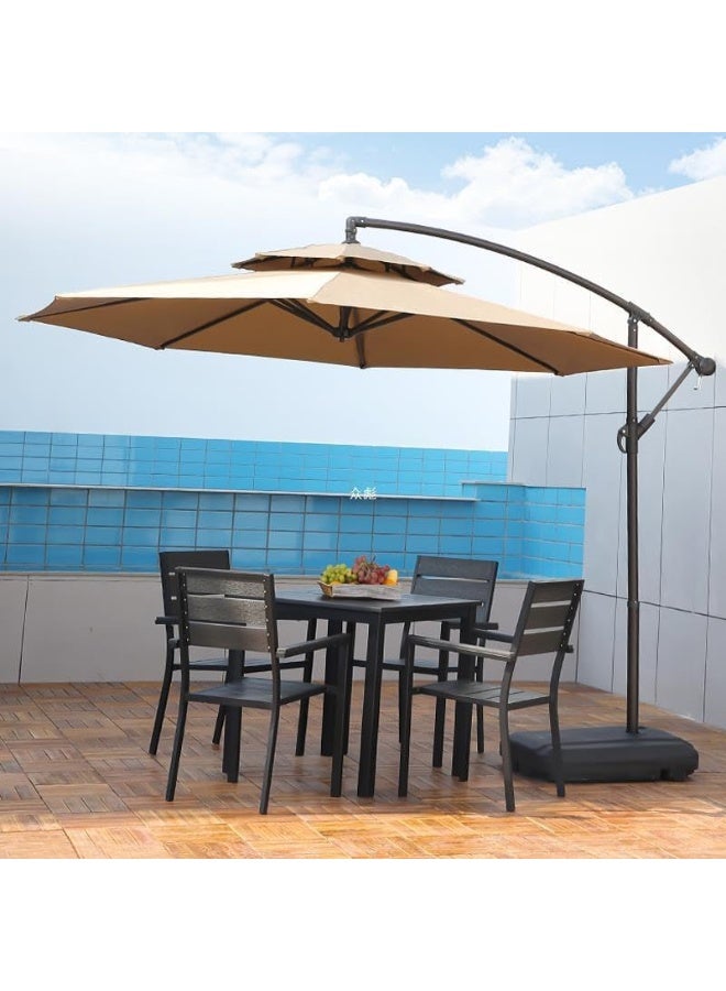 MOMENT 3M Patio Umbrella With Adjustable Stand And Cross Base Water Tank, Outdoor Large Umbrella Windproof Offset Hanging Tilt Fade Resistant Umbrella For Garden Deck Pool Lawn Backyard - Image 4