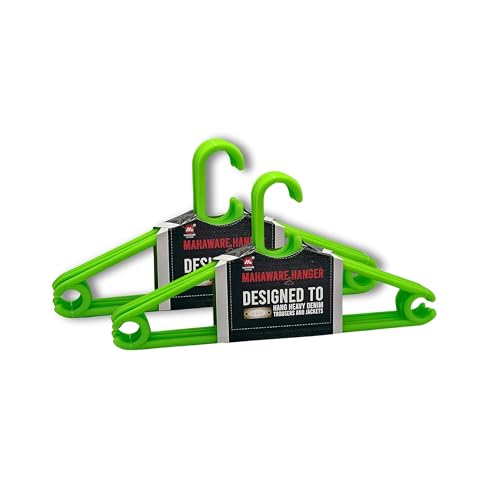 Mahaware Polypropylene Cloth Hanger, Pack of 12 - Heavy Duty Plastic Hanger for Wardrobe, Space Saving Clothes Hanger, Anti-Slip Hanger Cloth Plastic for Closet Organization (Green, 12 Count) - Image 1