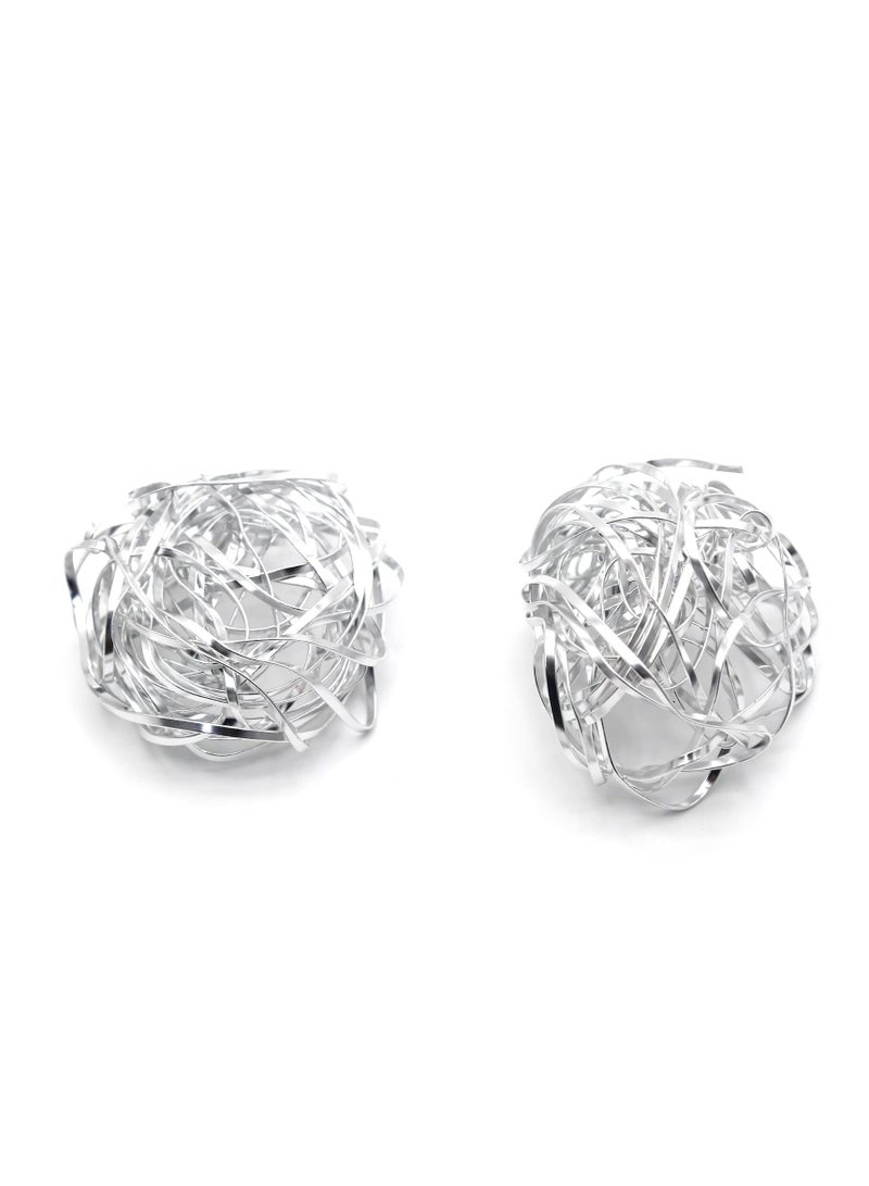 Excefore Flower Frog Floral Cage Vase Filler, Floral Arrangement Fixer Tool, Flower Arranging Holder Vase Filler for Centerpieces Vases, DIY Material Deformable, Silver - Image 1